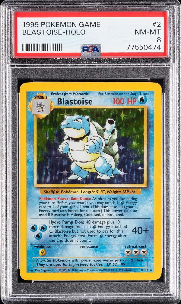 Blastoise, Game 1999 — PSA 8