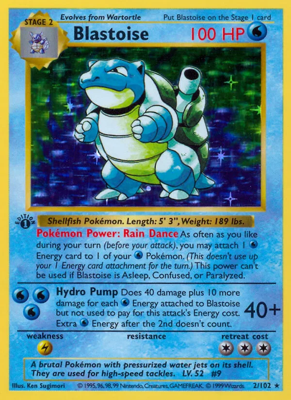 Blastoise, Game 1999 — PSA 8
