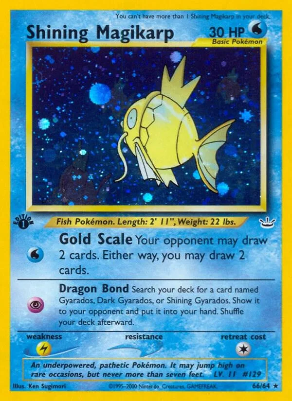 Shining Magikarp, Neo Revelation 2001 — PSA 7