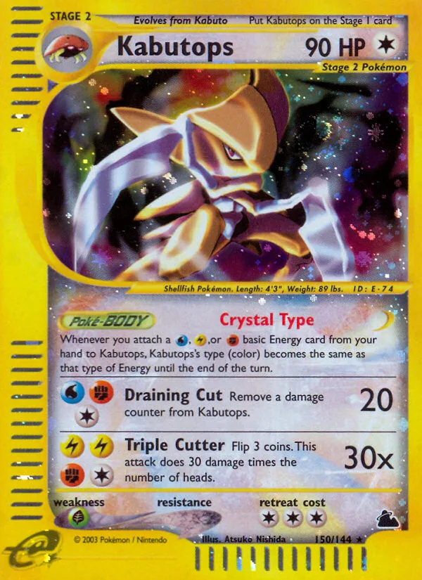 Kabutops-Reverse Foil, Skyridge 2003 — PSA 9