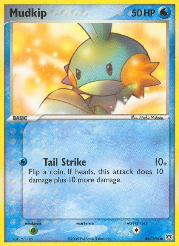 Mudkip-Reverse Foil, EX Emerald 2005 — PSA 8