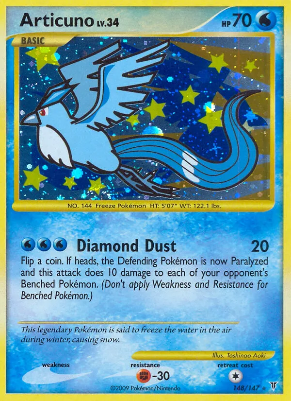 Articuno, Platinum Supreme Victors 2009 — PSA 7