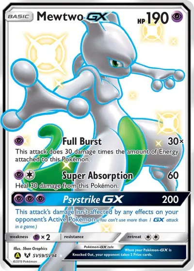 Mewtwo GX, Sun & Moon Hidden Fates 2019
