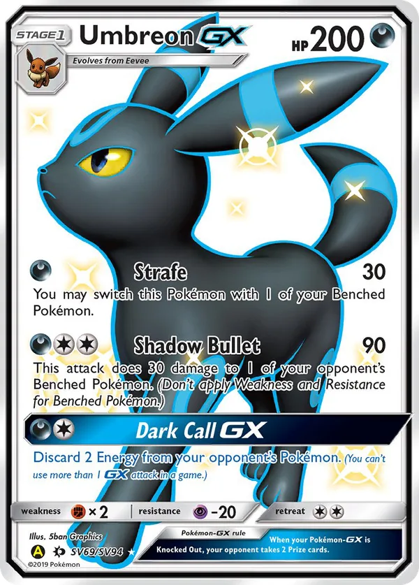 Umbreon GX, Sun & Moon Hidden Fates 2019 — PSA 10