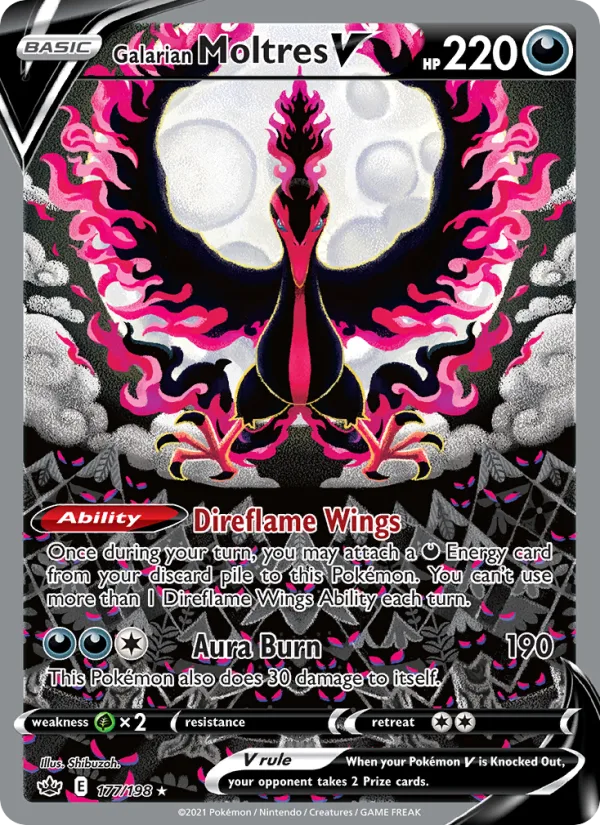 Galarian Moltres V, Sword & Shield Chilling Reign 2021 — PSA 10
