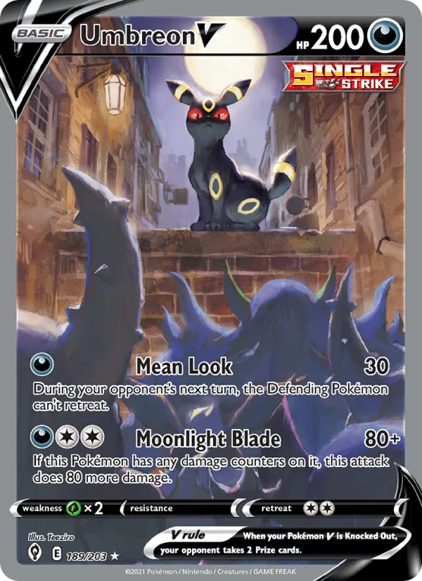 Umbreon V, Sword & Shield Evolving Skies 2021 — PSA 9