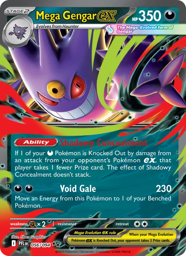Mega Gengar EX, Phantasmal Flames 2025 — PSA 10