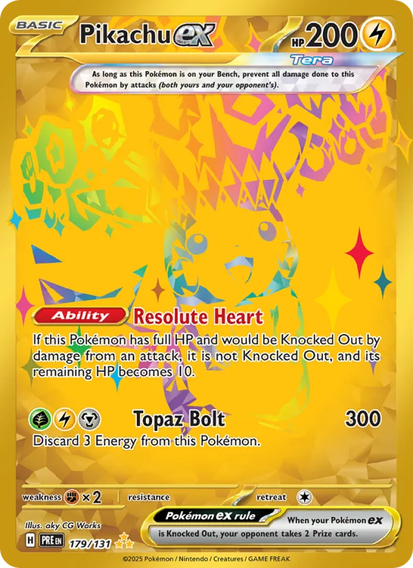 Pikachu EX, Prismatic Evolutions 2025 — PSA 9