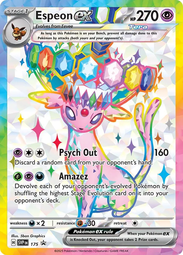 Espeon EX, SV Black Star Promo 2025 — PSA 9